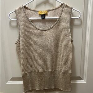 Women's Shimmering Beige Tank Top